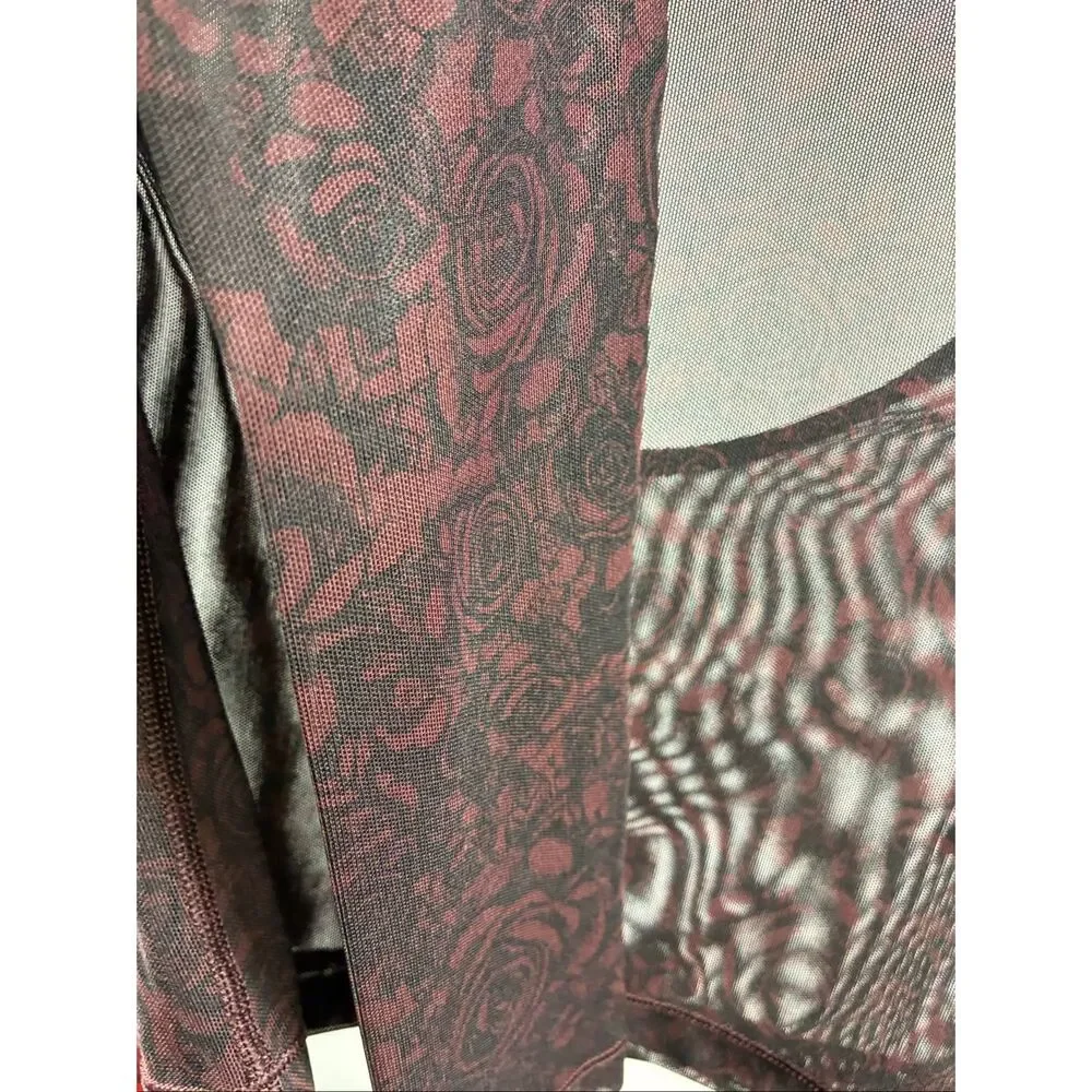 Sweaty Betty Long Sleeve Cropped Sheer Mesh Top in Floral Size XS - Picture 4 of 8